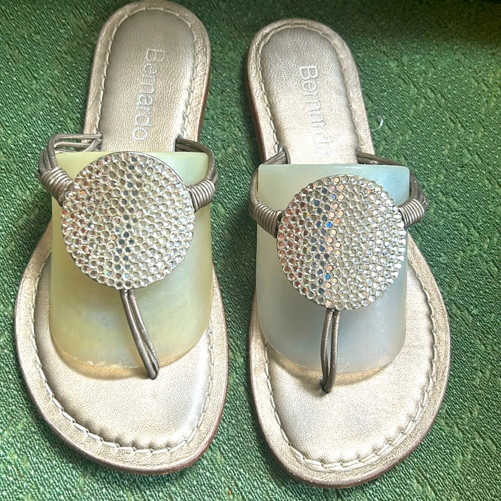 Bernardo silver rhinestone sandals